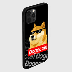 Чехол для iPhone 12 Pro Max DOGECOIN DOGE ДОГИКОИН, цвет: 3D-черный — фото 2
