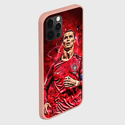 Чехол для iPhone 12 Pro Max Cristiano Ronaldo Portugal, цвет: 3D-светло-розовый — фото 2