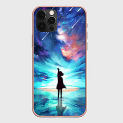 Чехол для iPhone 12 Pro Max Дотянуться до космоса, цвет: 3D-светло-розовый