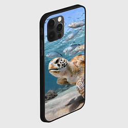 Чехол для iPhone 12 Pro Max Морская черепаха, цвет: 3D-черный — фото 2