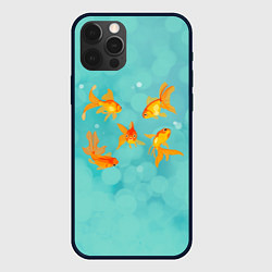 Чехол для iPhone 12 Pro Max Золотые рыбки, цвет: 3D-черный