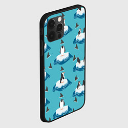 Чехол для iPhone 12 Pro Max Пингвины, цвет: 3D-черный — фото 2