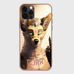 Чехол для iPhone 12 Pro Max Furry jackal, цвет: 3D-светло-розовый