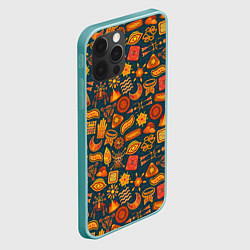 Чехол для iPhone 12 Pro Max Узор из бактерий и не только, цвет: 3D-мятный — фото 2