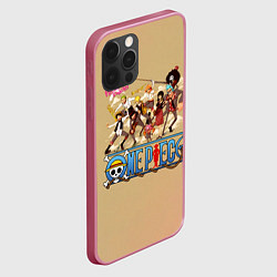 Чехол для iPhone 12 Pro Max Пираты Соломенной Шляпы One Piece, цвет: 3D-малиновый — фото 2