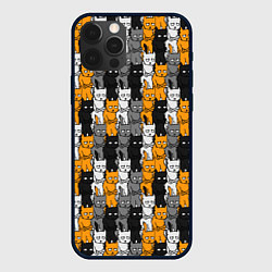 Чехол для iPhone 12 Pro Max Злые Коты, цвет: 3D-черный