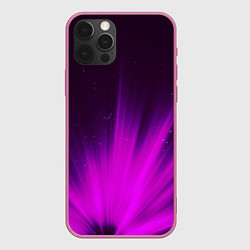 Чехол для iPhone 12 Pro Max СИРЕНЬЕВЫЕ ЛУЧИ, цвет: 3D-малиновый