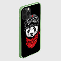 Чехол для iPhone 12 Pro Max Панда Танкист, цвет: 3D-салатовый — фото 2