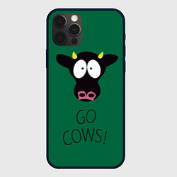 Чехол для iPhone 12 Pro Max Go Cows, цвет: 3D-черный