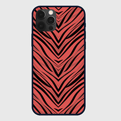 Чехол для iPhone 12 Pro Max Полосатый тигровый узор, цвет: 3D-черный