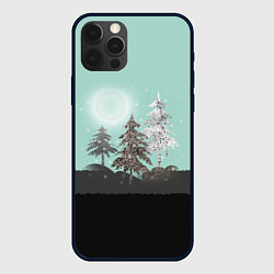 Чехол для iPhone 12 Pro Max Лес Мозаичный узор, цвет: 3D-черный