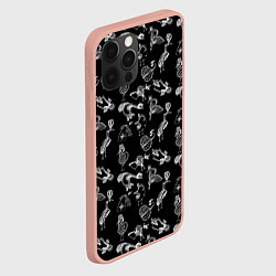 Чехол для iPhone 12 Pro Max Экзотические птицы Скетч, цвет: 3D-светло-розовый — фото 2