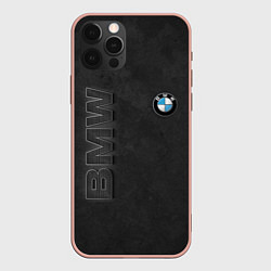 Чехол для iPhone 12 Pro Max BMW LOGO AND INSCRIPTION, цвет: 3D-светло-розовый