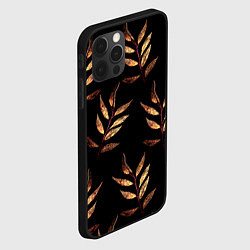 Чехол для iPhone 12 Pro Max Золотисто-красные листья, цвет: 3D-черный — фото 2