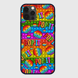 Чехол для iPhone 12 Pro Max POP IT SMILE ПОП ИТ ПУПЫРКА, цвет: 3D-черный