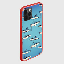 Чехол для iPhone 12 Pro Max Акулы Паттерн, цвет: 3D-красный — фото 2
