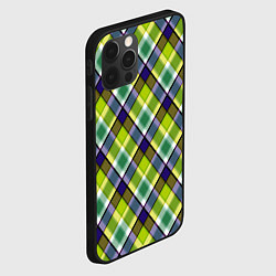 Чехол для iPhone 12 Pro Max Крупный клетчатый косой узор, цвет: 3D-черный — фото 2