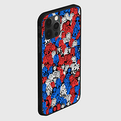 Чехол для iPhone 12 Pro Max Бело-сине-красные матрёшки, цвет: 3D-черный — фото 2