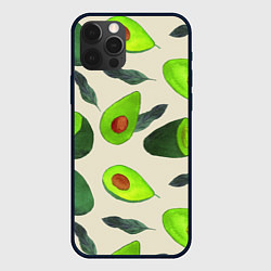 Чехол для iPhone 12 Pro Max Авокадо - фруктовый паттерн, цвет: 3D-черный