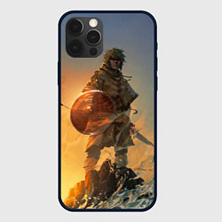 Чехол для iPhone 12 Pro Max Винланд стоит на скале сага, цвет: 3D-черный