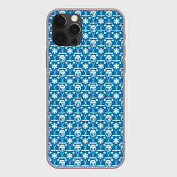 Чехол для iPhone 12 Pro Max Снеговик Хоккей, цвет: 3D-серый