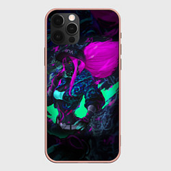 Чехол для iPhone 12 Pro Max KDA AKALI NEON АКАЛИ НЕОН LEAGUE OF LEGENDS, цвет: 3D-светло-розовый