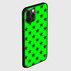 Чехол для iPhone 12 Pro Max Звездный фон зеленый, цвет: 3D-черный — фото 2