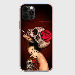 Чехол для iPhone 12 Pro Max Ведьма с красной розой, цвет: 3D-светло-розовый