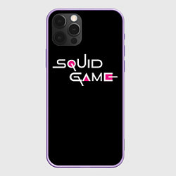 Чехол для iPhone 12 Pro Max Squid Game, цвет: 3D-сиреневый