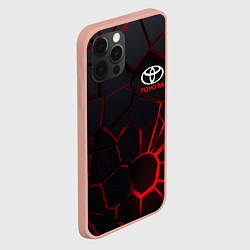 Чехол для iPhone 12 Pro Max Тойота 3D плиты с подсветкой, цвет: 3D-светло-розовый — фото 2