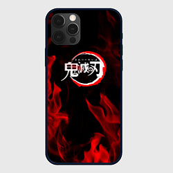Чехол для iPhone 12 Pro Max Клинок рассекающий демонов пламя, цвет: 3D-черный