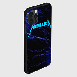 Чехол для iPhone 12 Pro Max METALLICA BLUE FLASH МЕТАЛЛИКА СИНИЕ МОЛНИИ, цвет: 3D-черный — фото 2