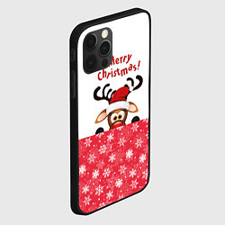 Чехол для iPhone 12 Pro Max Оленёнок Merry Christmas, цвет: 3D-черный — фото 2