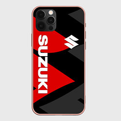 Чехол для iPhone 12 Pro Max SUZUKI СУЗУКИ RED LOGO, цвет: 3D-светло-розовый