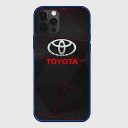 Чехол для iPhone 12 Pro Max Toyota Тонкие линии неона, цвет: 3D-тёмно-синий