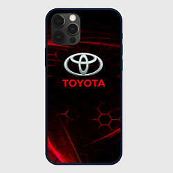 Чехол для iPhone 12 Pro Max Toyota Неоновые соты, цвет: 3D-черный