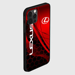 Чехол для iPhone 12 Pro Max LEXUS RED GEOMETRY ЛЕКСУС, цвет: 3D-черный — фото 2