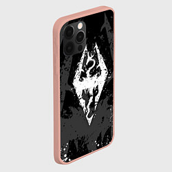 Чехол для iPhone 12 Pro Max TES DRAGON WHITE LOGO БРЫЗГИ КРАСОК, цвет: 3D-светло-розовый — фото 2