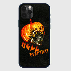 Чехол для iPhone 12 Pro Max Helloween череп тыква scull pumkin, цвет: 3D-черный