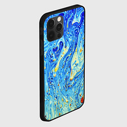Чехол для iPhone 12 Pro Max Сползающие краски, цвет: 3D-черный — фото 2