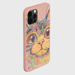 Чехол для iPhone 12 Pro Max A 018 Цветной кот, цвет: 3D-светло-розовый — фото 2