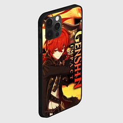 Чехол для iPhone 12 Pro Max Геншин импакт: Дилюк, цвет: 3D-черный — фото 2