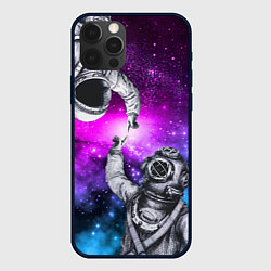 Чехол для iPhone 12 Pro Max Космонавт и водолаз - сотворение, цвет: 3D-черный