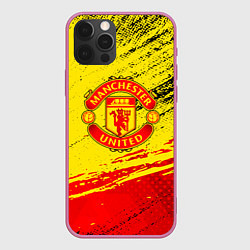 Чехол для iPhone 12 Pro Max Manchester United Футбольный клуб, цвет: 3D-малиновый