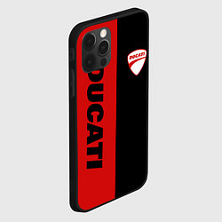Чехол для iPhone 12 Pro Max DUCATI BLACK RED BACKGROUND, цвет: 3D-черный — фото 2