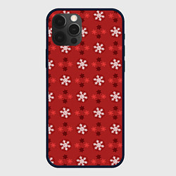 Чехол для iPhone 12 Pro Max Snowflakes, цвет: 3D-черный
