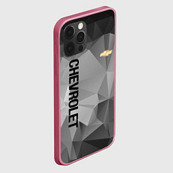 Чехол для iPhone 12 Pro Max Chevrolet Geometry, цвет: 3D-малиновый — фото 2