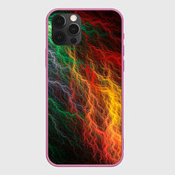 Чехол для iPhone 12 Pro Max Цветной разряд, цвет: 3D-малиновый