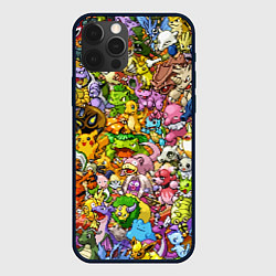 Чехол для iPhone 12 Pro Max ПОКЕМОНЫ В ПИКСЕЛЯХ PIXEL POKEMON, цвет: 3D-черный