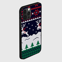 Чехол для iPhone 12 Pro Max СВИТЕР С ОЛЕНЯМИ DEER SWEATER, цвет: 3D-черный — фото 2